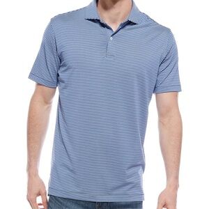 Straight down Navy Striped Polo Shirt for Men crystal tree